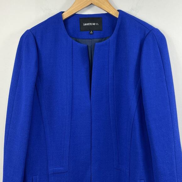 Lafayette 148 Erin Long Sleeve Overcoat and Sleeveless Sheath Dress Set Sz 8 - Picture 3 of 15